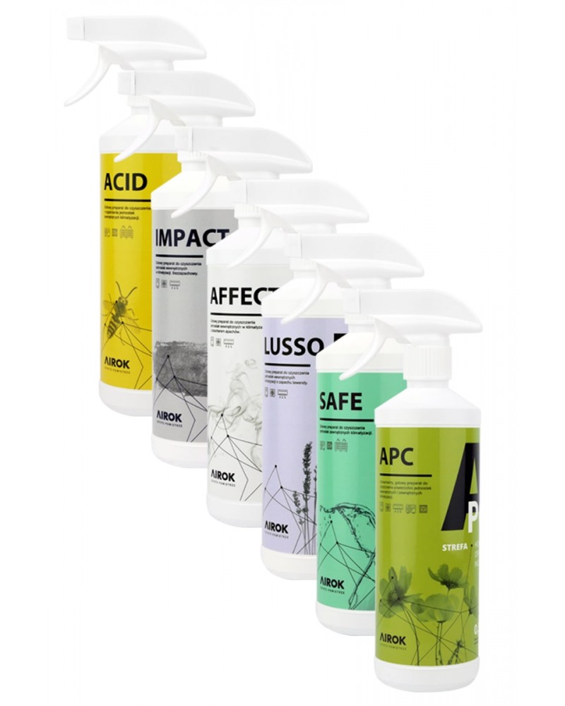 ZESTAW KIT 6 produktów do szybkiego czyszczenia i serwisowania klimatyzacji